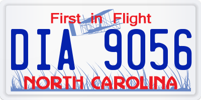 NC license plate DIA9056