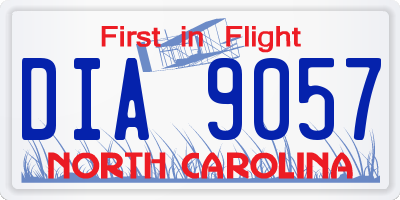 NC license plate DIA9057