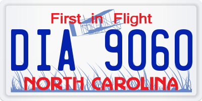 NC license plate DIA9060