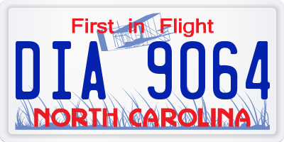 NC license plate DIA9064