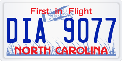 NC license plate DIA9077