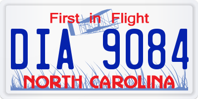 NC license plate DIA9084