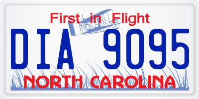 NC license plate DIA9095
