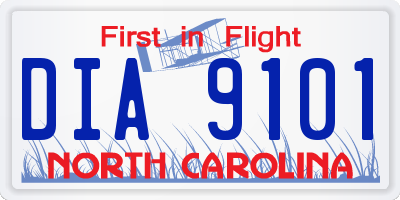 NC license plate DIA9101