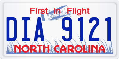 NC license plate DIA9121