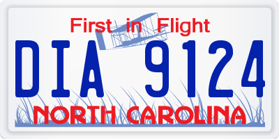 NC license plate DIA9124