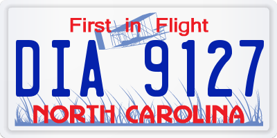 NC license plate DIA9127