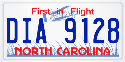 NC license plate DIA9128