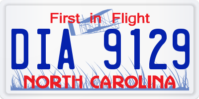 NC license plate DIA9129