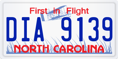 NC license plate DIA9139