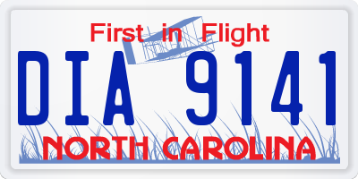 NC license plate DIA9141