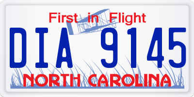 NC license plate DIA9145