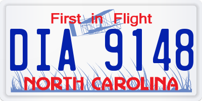 NC license plate DIA9148