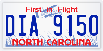 NC license plate DIA9150