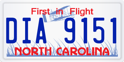 NC license plate DIA9151