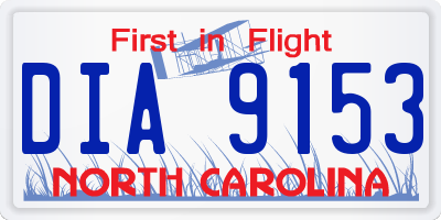NC license plate DIA9153