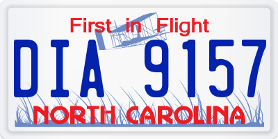 NC license plate DIA9157