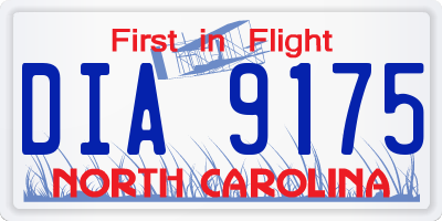NC license plate DIA9175