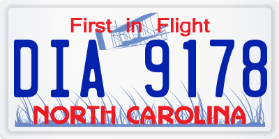 NC license plate DIA9178