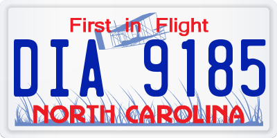 NC license plate DIA9185