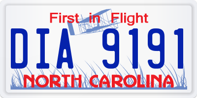 NC license plate DIA9191