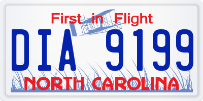 NC license plate DIA9199