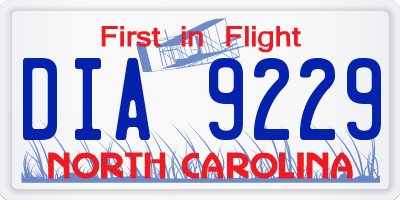 NC license plate DIA9229