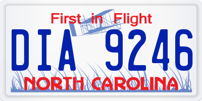 NC license plate DIA9246