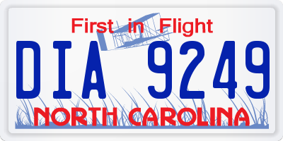 NC license plate DIA9249