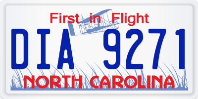 NC license plate DIA9271