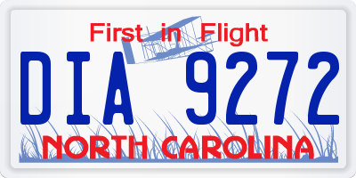 NC license plate DIA9272