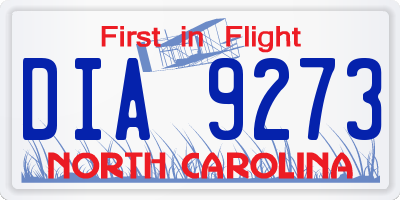 NC license plate DIA9273