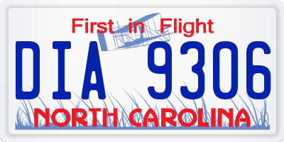 NC license plate DIA9306