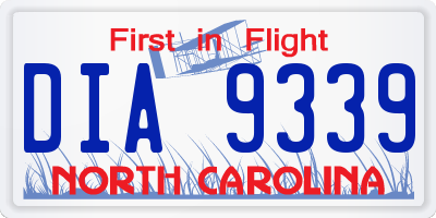 NC license plate DIA9339