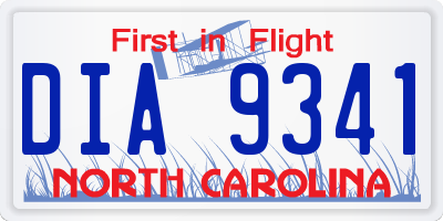 NC license plate DIA9341