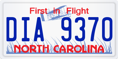NC license plate DIA9370