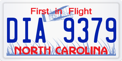 NC license plate DIA9379