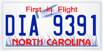 NC license plate DIA9391