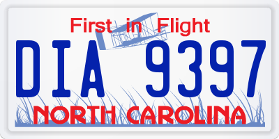 NC license plate DIA9397