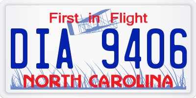 NC license plate DIA9406
