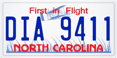 NC license plate DIA9411