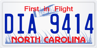 NC license plate DIA9414