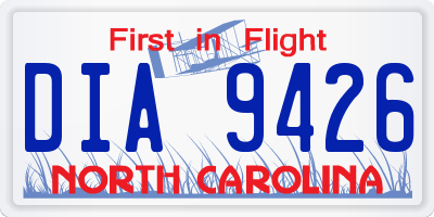 NC license plate DIA9426