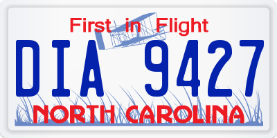 NC license plate DIA9427