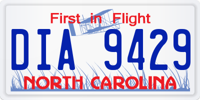 NC license plate DIA9429