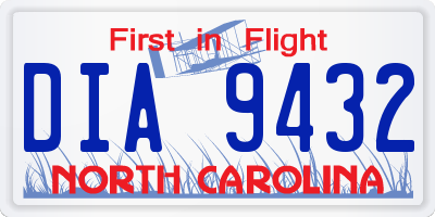 NC license plate DIA9432