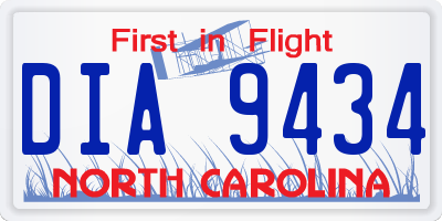 NC license plate DIA9434