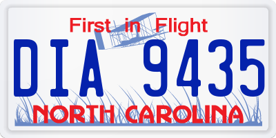 NC license plate DIA9435