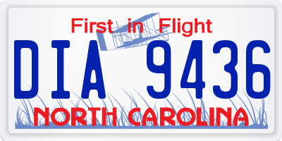 NC license plate DIA9436