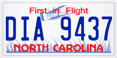 NC license plate DIA9437